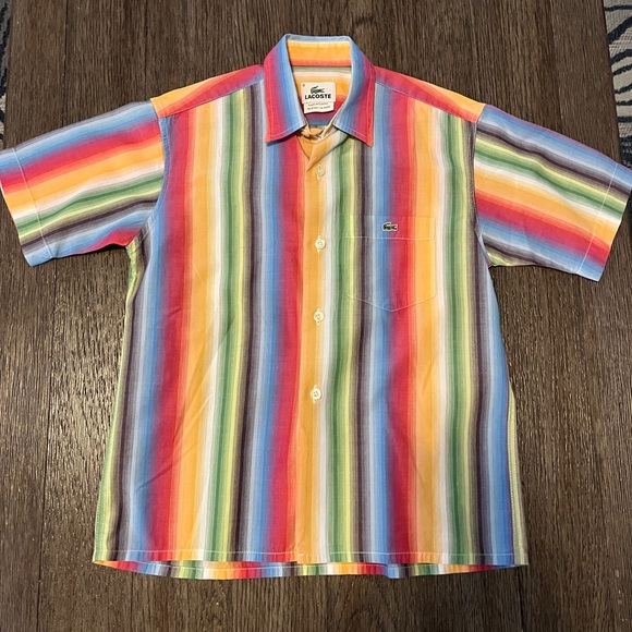 Lacoste Colorful Button Down Kids Shirt - Picture 2 of 7